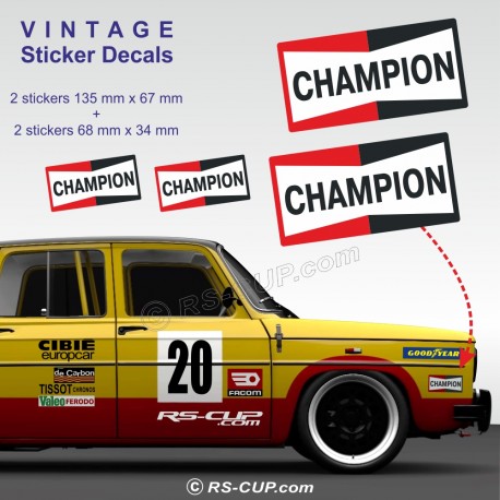 CHAMPION - 4 Aufkleber oldtimer für ALPINE RENAULT