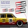 CHAMPION - 4 vintage sticker decals for ALPINE RENAULT