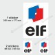Lot de 3 stickers ELF pour ALPINE RENAULT et Renault Gordini