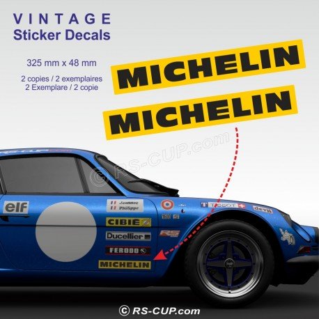 2 Aufkleber MICHELIN für ALPINE RENAULT