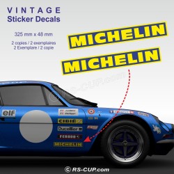 Lot de 2 stickers MICHELIN 32 cm pour ALPINE RENAULT et Renault Gordini