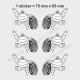 Lot de 6 stickers BIBENDUM MICHELIN pour ALPINE RENAULT et Renault Gordini