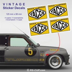 YACCO 70's - Lot de 4 stickers Vintage pour ALPINE RENAULT et Renault Gordini
