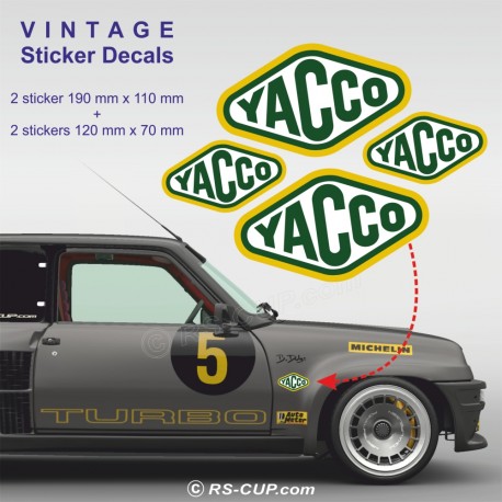 YACCO 90's - 4 vintage sticker decals for ALPINE RENAULT