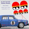 5 vintage sticker decals MICHELIN for ALPINE RENAULT