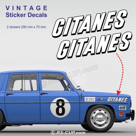 Lot de 2 stickers GITANES pour ALPINE RENAULT et Renault Gordini