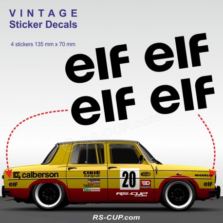 4 sticker ELF Vintage RENAULT GORDINI pour R8 R12 et ALPINE