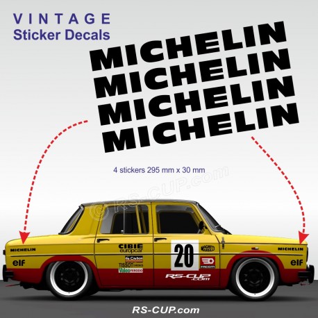 4 sticker MICHELIN Vintage RENAULT GORDINI pour R8 R12 et ALPINE