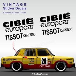 6 Vintage Cibié Europcar Tissot  Aufkleber RENAULT GORDINI R8 R12