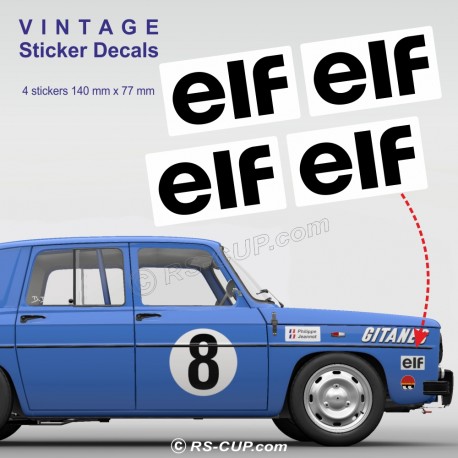 4 sticker decals ELF 14 cm for ALPINE RENAULT