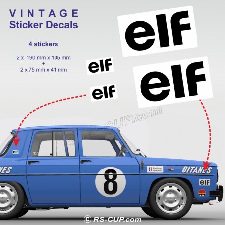4 Aufkleber ELF für ALPINE RENAULT