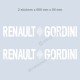 2 Aufkleber RENAULT GORDINI 60 cm für R8 R12