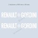 2 Aufkleber RENAULT GORDINI 60 cm für R8 R12