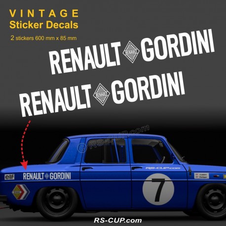 2 sticker RENAULT GORDINI 60 cm pour R8 R12