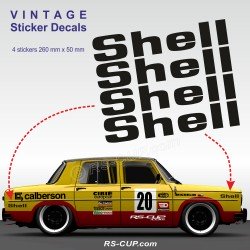 SHELL - 4 sticker Vintage RENAULT GORDINI pour R8 R12 et ALPINE