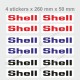 SHELL - 4 sticker à fond blanc RENAULT GORDINI pour R8 R12 et ALPINE