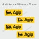 AGIP - 4 vintage sticker decals for ALPINE RENAULT
