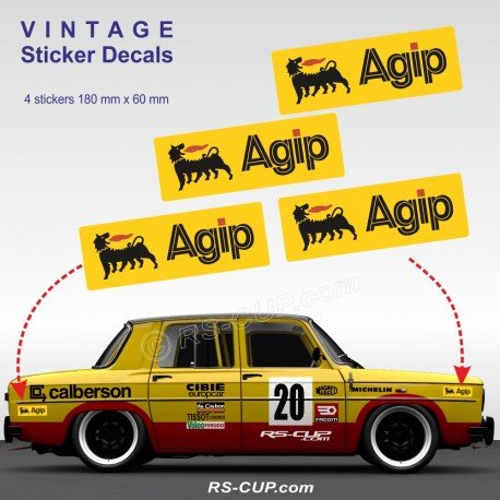 AGIP - 4 Aufkleber oldtimer für ALPINE RENAULT