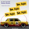 AGIP - Lot de 4 stickers Vintage pour ALPINE RENAULT et Renault Gordini