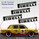 PIRELLI - 4 vintage sticker decal RENAULT GORDINI