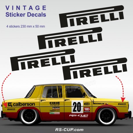 PIRELLI - 4 vintage sticker decal RENAULT GORDINI