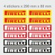 PIRELLI - 4 vintage sticker decal two-tones for RENAULT GORDINI