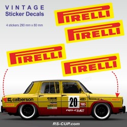 PIRELLI   4 Vintage-Aufkleber zweifarbig für RENAULT GORDINI R8 R12