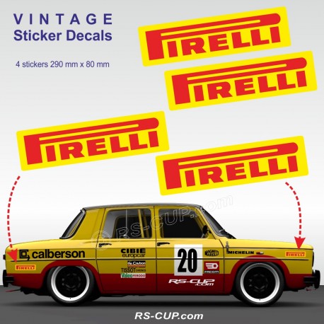 PIRELLI - 4 vintage sticker decal two-tones for RENAULT GORDINI
