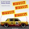 PIRELLI - 4 vintage sticker decal two-tones for RENAULT GORDINI
