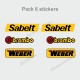 SABELT BREMBO WEBER - 6 vintage sticker decals for ALPINE RENAULT