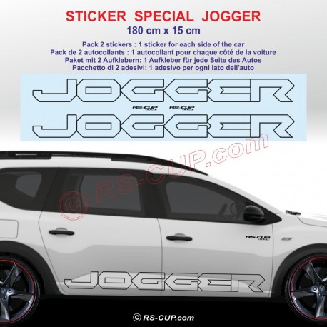 JOGGER - Autocollant pour bas de caisse DACIA - Lot de 2 stickers