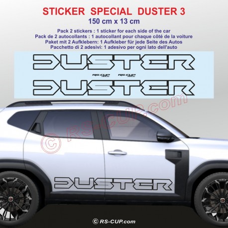 2 DACIA Logo outline 2024 side skirt decal for Duster II