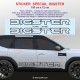 2 DACIA Logo outline 2024 side skirt decal for Duster II