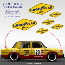 GOOD YEAR - Lot de 6 stickers pour Alpine Renault et Renault Gordini