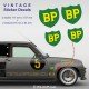 4 vintage sticker decals BP British Petroleum for ALPINE RENAULT