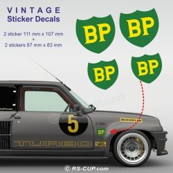 4 vintage sticker decals BP British Petroleum for ALPINE RENAULT
