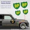 4 vintage sticker decals BP British Petroleum for ALPINE RENAULT