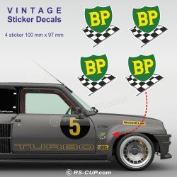 4 vintage sticker decals BP British Petroleum 70's for ALPINE RENAULT