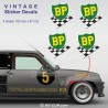 4 vintage sticker decals BP British Petroleum 70's for ALPINE RENAULT