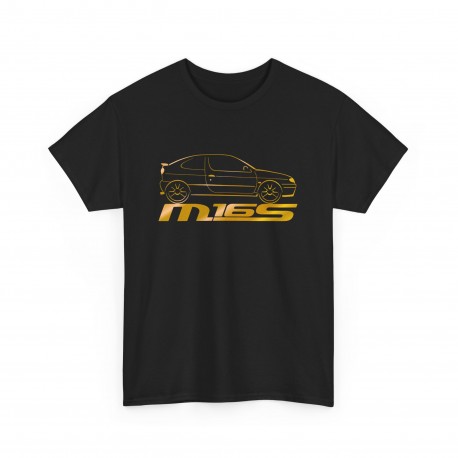 MEGANE 16s COUPE silhouette Männer T-Shirt Schwarz und golden metal M16S