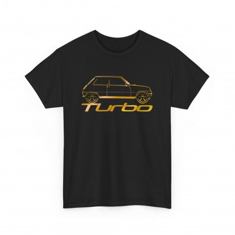 Tshirt R5 Alpine Turbo mixte pour homme femme - Silhouette de Twingo dorée métal