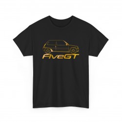 Tshirt Super 5 GT Turbo mixte pour homme femme - Silhouette de Twingo dorée métal
