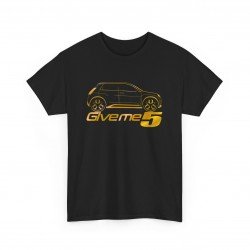 Tshirt Renault 5 E-Tech mixte pour homme femme - Silhouette de Twingo dorée métal