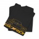 Renault 8 Gordini silhouette Men Tshirt black and gold