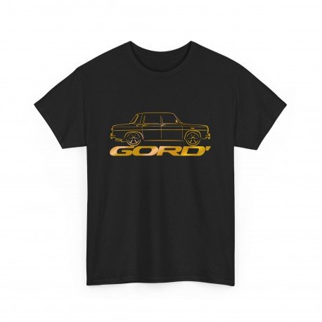 Tshirt Renault 8 Gordini mixte pour homme femme noir et or métal