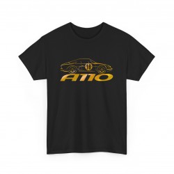 A110 Alpine Renault silhouette Men Tshirt black and gold