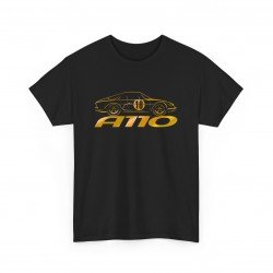 A110 Alpine Renault silhouette Männer T-Shirt Schwarz und golden metal