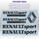Set mit 5 RENAULT SPORT Vintage-Aufklebern – Epoche 1980 bis 2004