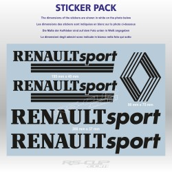 Pack 5 stickers RENAULT SPORT vintage - Epoque 1980 à 2004