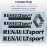 Set mit 5 RENAULT SPORT Vintage-Aufklebern – Epoche 1980 bis 2004